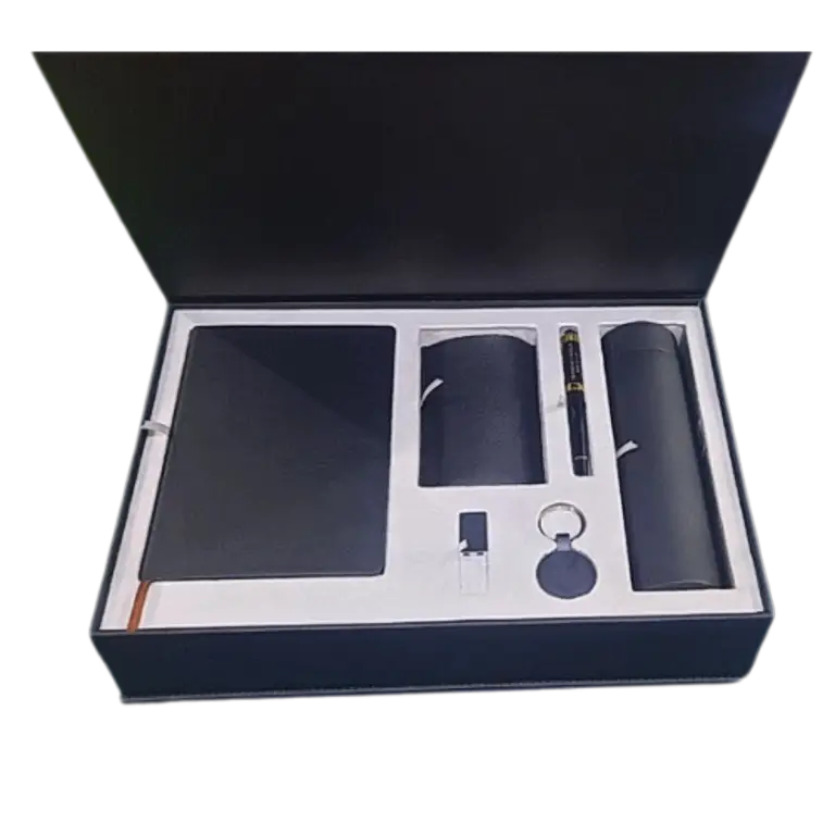 Премиум набор короб, ежедневник чехол для power bank из эко кожи, металл ручка и брелок и флешка кристалл 16 ГБ